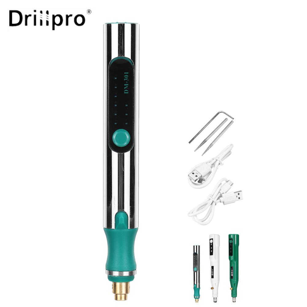 

Мини-дрель Drillpro, 25000 об/мин, электрическая ручка для резьбы, 3 USB-дрели с переменной скоростью, вращающиеся инструменты, гравер, ручка с 105 шт., шлифовальные принадлежности
