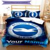 3pcs Brighton & Hove Albion F.C.  Cover Set - Personalized Name, HD Printed Bedding with 1 Cover and 2 Pillowcases - Perfect for Home Decor, Easy Care