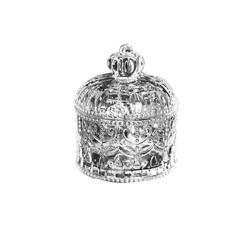 Light Luxury Relief Glass Jar Delicious Afternoon Tea Snacks Cups Household Cute Candy Jar Creative Desktop Storage Ornament