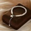 Freshwater Pearl Bracelet, Wind Chime, Rose Pendant, Light Luxury Bracelet, Niche Design Pearl Bracelet.