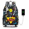 A4 Bedruckte Teenager-Mädchen Grund- und Sekundarschul Tasche Männlich und Weiblich Lässiger Canvas Rucksack