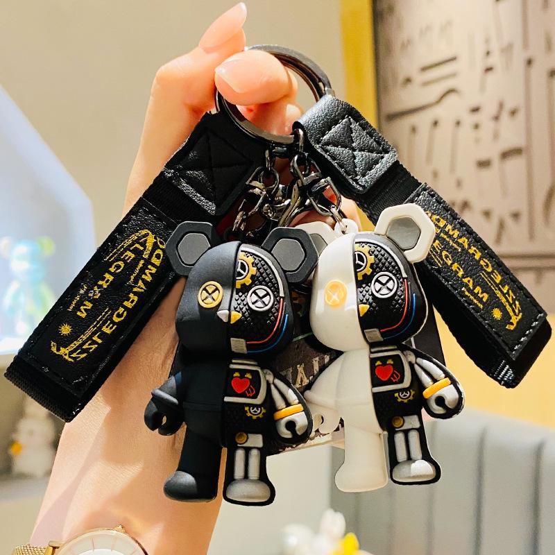 Creative Bear Keychain Cute Bear Keychain Jewelry Resin Trinket Kids Girls Gift Women Bag Charms Phone Doll Pendant Car Keyring