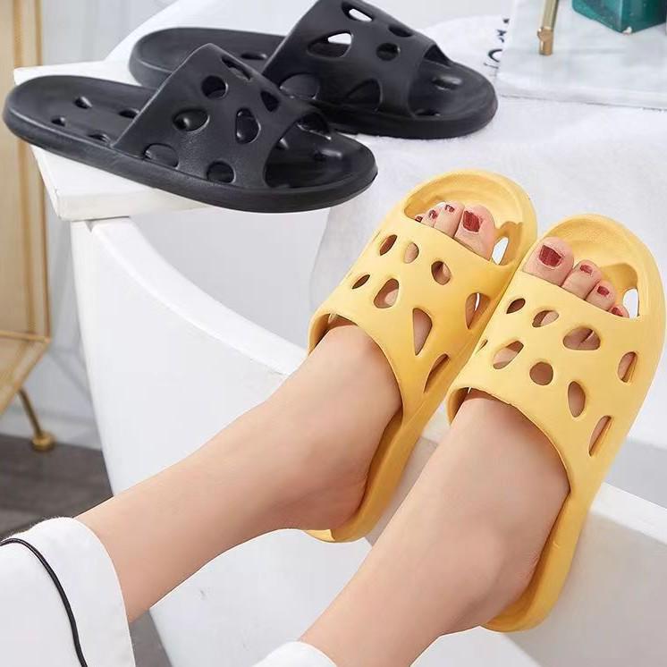 Hollow Out Solid Color Women's Slippers - Wear-Resistant, All-Season Bathroom & Home Footwear