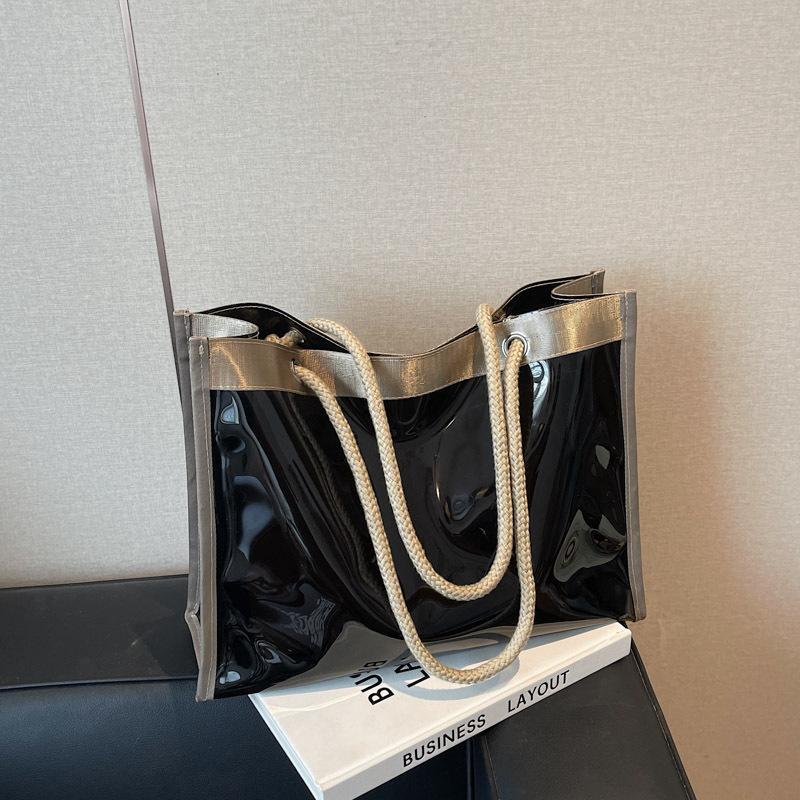 Women's bag summer new transparent large-capacity bag handbag jelly shoulder large bag mother and child bag