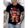European Sizes Men'S Novelty T-Shirt with 3D Digital Print, Short-Sleeved