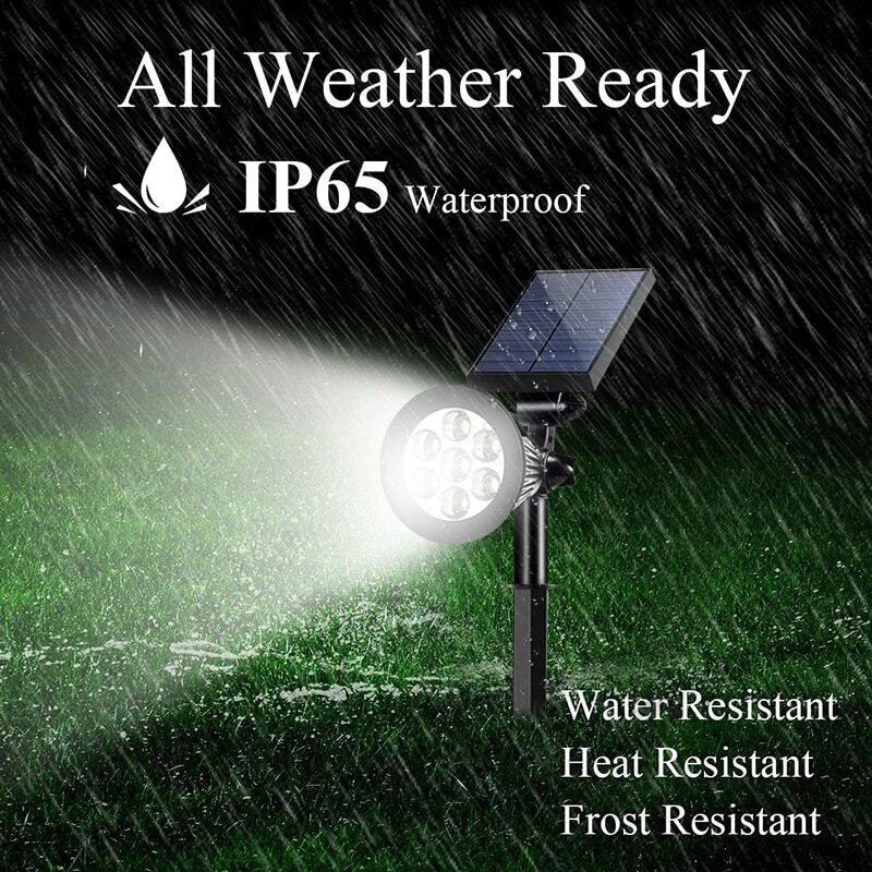 7 LED Solar Spot Lights RGB Solar Landscape Lights IP65 Waterproof Brightness Adjustable for Outdoor Garden  Lawn Decor Lighting