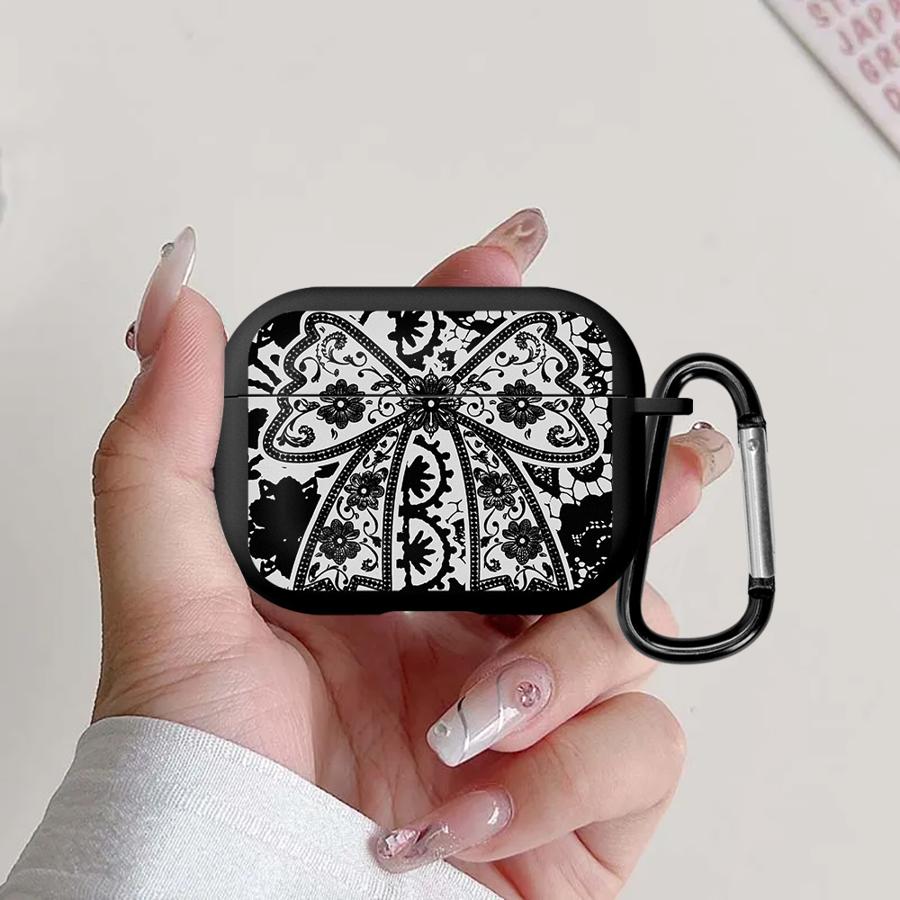 

Case For Airpods 2 Pro2 1 Pro3 3 Pro 4 Earphone Cases Cover Cool Black Lace Airpods Pro 2