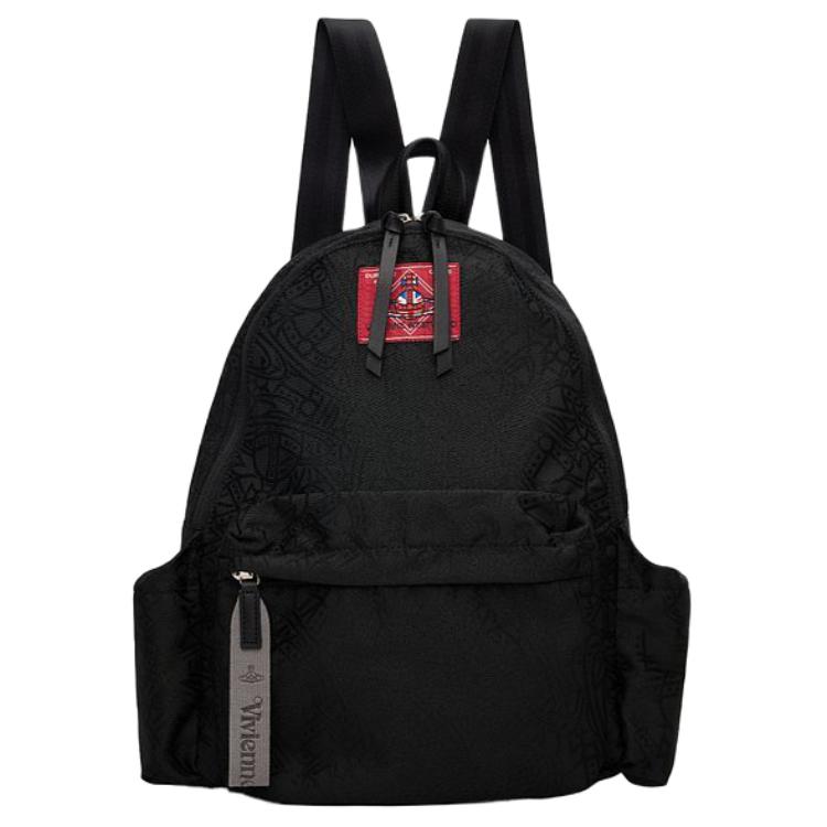 

VIVIENNE WESTWOOD Allover Jacquard Logo Pattern Polyester Backpack Women Backpack Black 4A020006UW016QN401 Basic Set (Bag+Dust Bag)