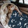Navy Blue Nautical Anchors Throw Blankets All Season Ultra Soft Warm Fleece Blanket for Home Bed Sofa Couch Chair Outdoor Travel