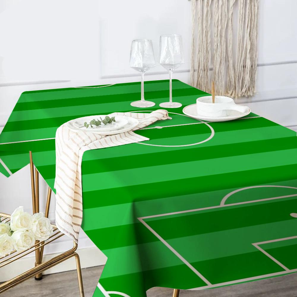 Football Field Plan Home Tablecloths Dining Decoration And Rectangular Table Accessories Waterproof Cloth Anti-stain