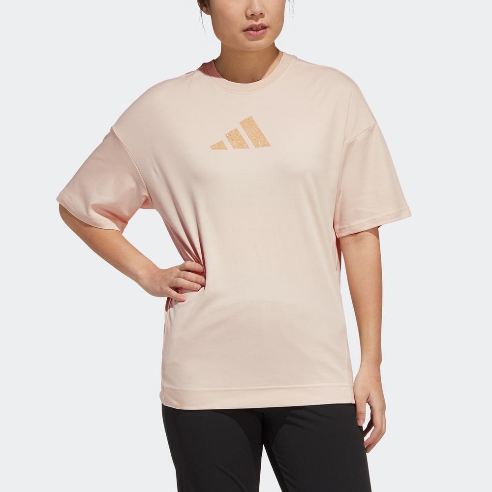 Adidas Collaboration Casual Breathable Solid Color Short Sleeve T-Shirt Women Tops Light-Pink H55254