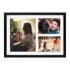 Golden State Art, 12x17 Black Wood Picture Frame - White Mat for 8x10 and 5x7 Photos - Real Glass, Sawtooth Hanger, Swiv
