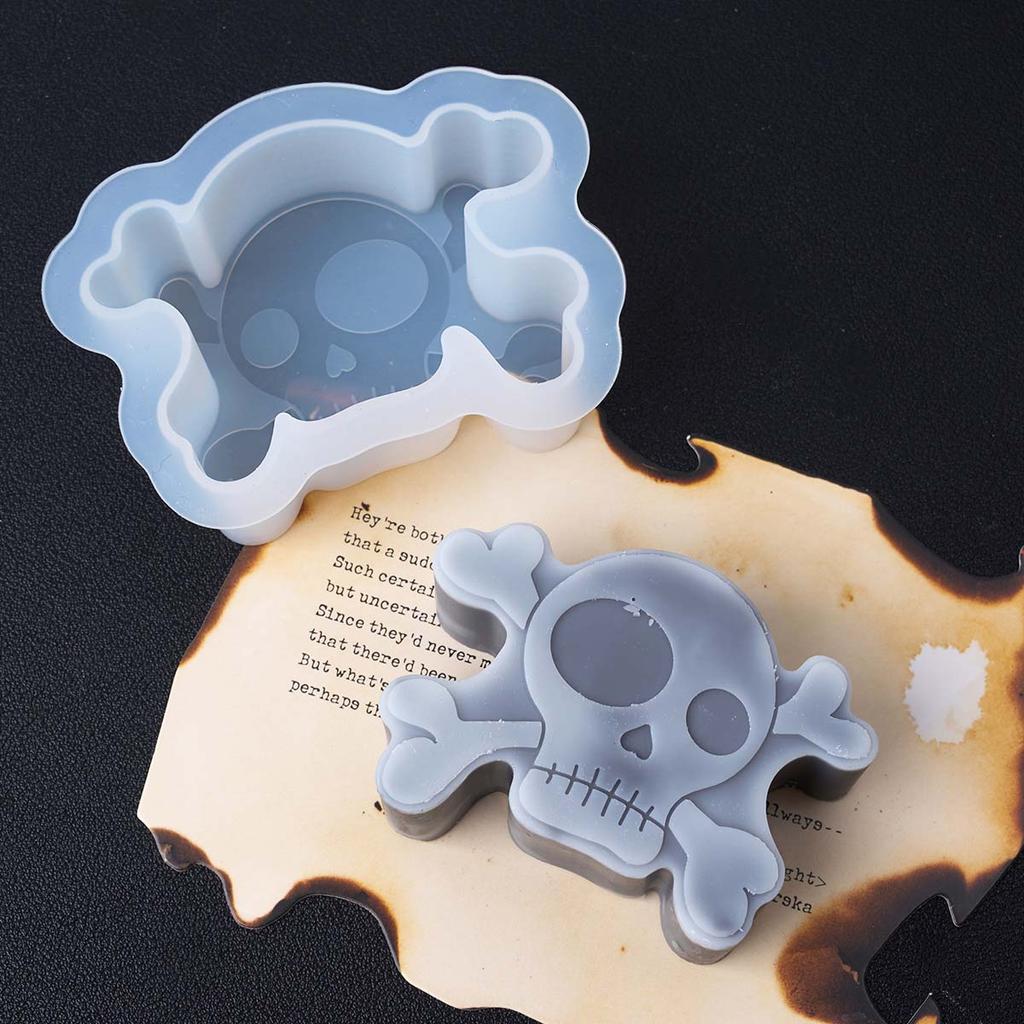 Halloween Ornaments Candle Silicone Mold DIY Ghost Bat Crafts Making Aromath Soap Plaster Resin Casting Molds Home Party Decor
