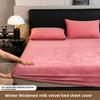 Winter Milk Velvet and Velvet Bed Sheet Single Mattress Cover Coral Velvet Thickened Bed Cover Single Full Package Bed Sheet Protective Cover