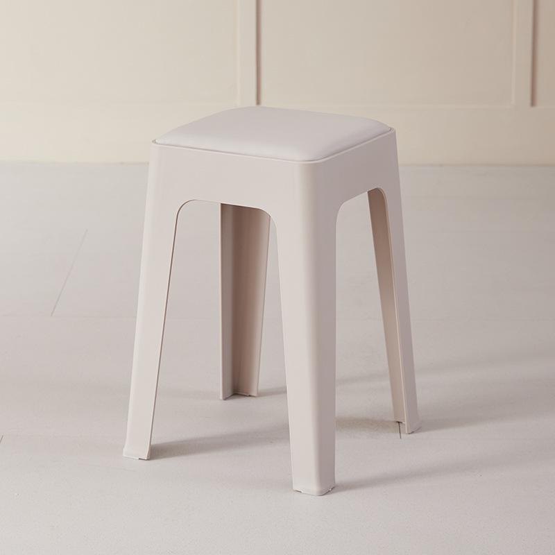Stackable Upholstered Stool for Home: Simple Style for Living Room, Bedroom, Dining Room, or Adult Seating.