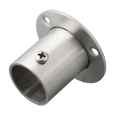 2 Pcs 304 Stainless Steel Cabinet Clothes Closet Rod Bracket Holder Flange Socket Roman Rod Base Towel Rod Seat