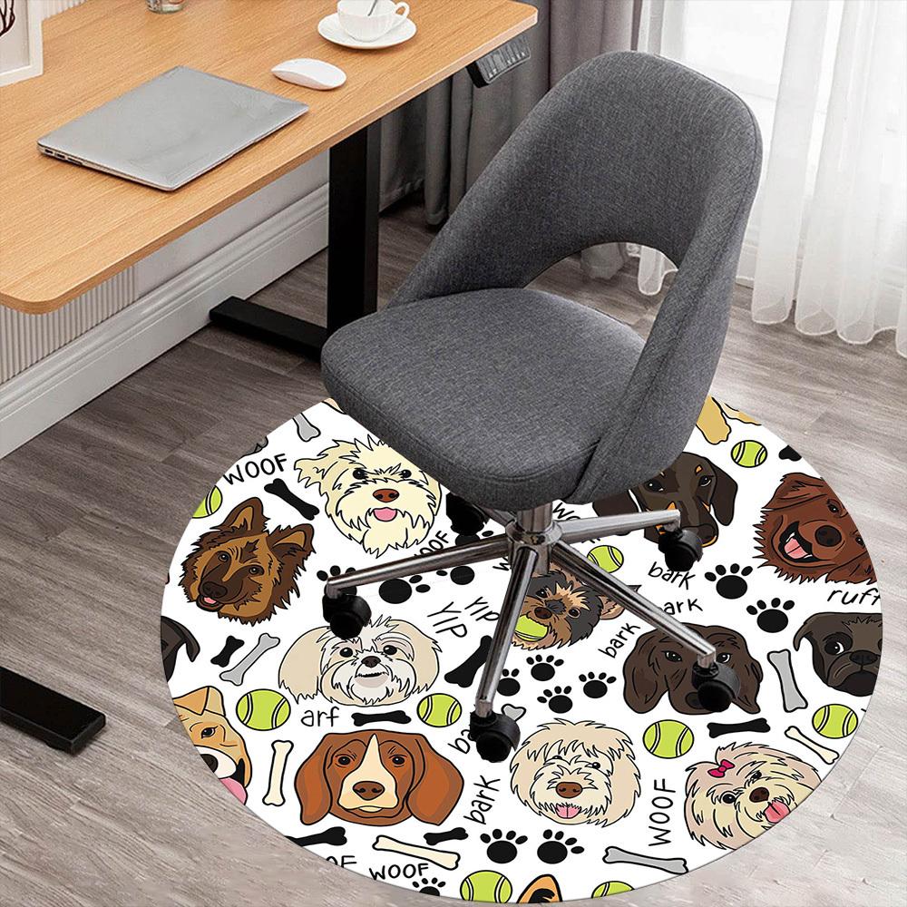 

1pc dog paw print Round Chair mat Area Rug - Non-Slip, Floor Mat for Office, Bedroom, and Indoor Decor -1002180 80cm by 80cm