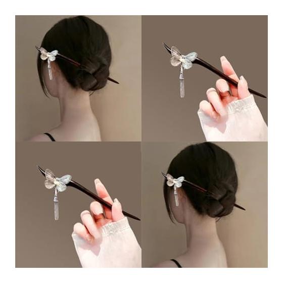 Kanzashi Hair Stick, Single Piece, Japanese Style Hair Ornament for Kimono, Tsumami Zaiku, Chopstick Style, Wooden, Simple Hair Accessory, Yukata