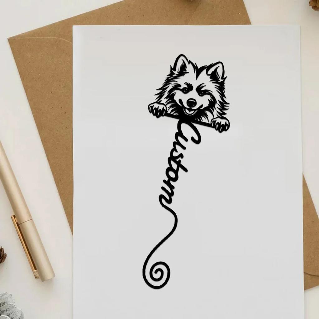 Japanese Spitz Metal Bookmark, Gift for Book Lovers Teacher Dog Fan