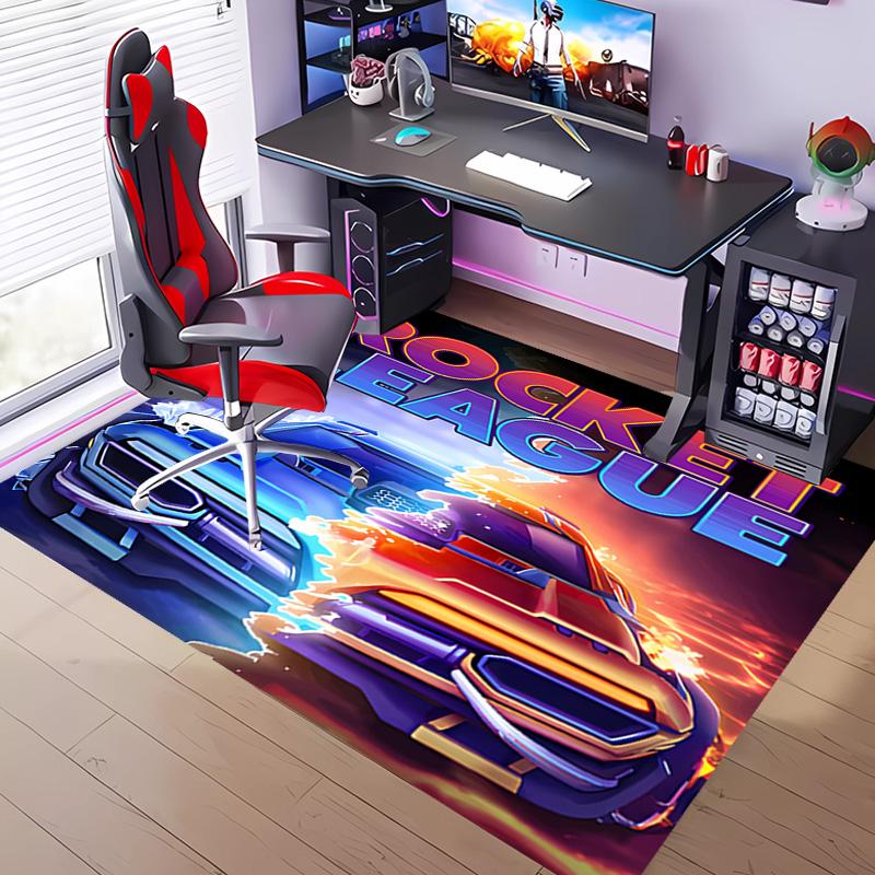 Game Rocket league -Themed Entrance Mat,Non-Slip Mat Area Rug,Room Decor,Outdoor Decor,Kitchen Rug,Doormat - Machine Washable,Easy to Clean