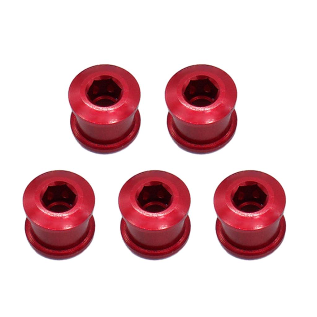 5pcs Aluminum Alloy Bike Chainring Bolts Replacement Single Chainwheel Bolts Nut for Outdoor Mountain Road Bicycles
