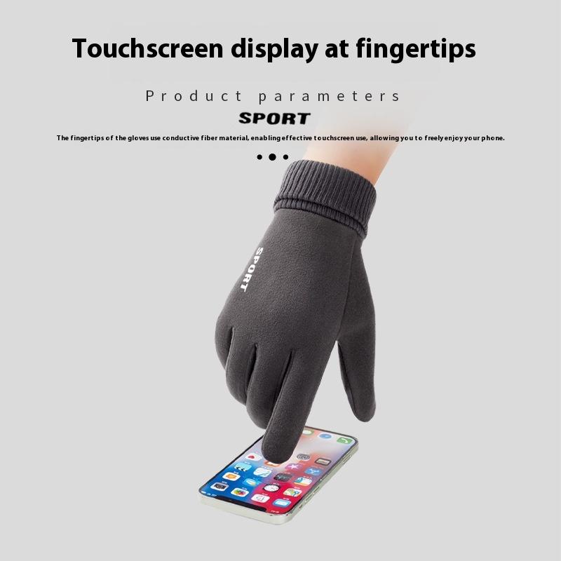1pair Autumn Winter Outdoor Cycling Gloves Gym Fitness Sports Running Warm Touch Screen Nonslip Gloves Mountaineering Gloves