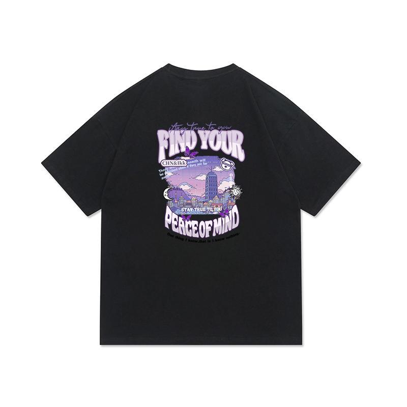Letter Printed T Shirt Women  Summer Chic Tees Cotton Elegant Clothes Loose Casual Pullover Tops