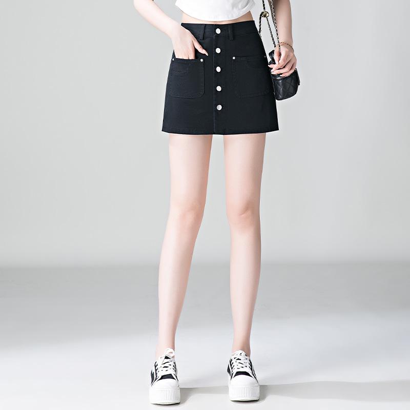 Spring 2026 Women's Retro Denim High-Waist Skort - Slimming, A-Line Design
