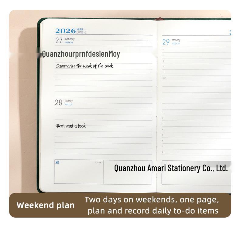 2026 English-Spanish Daily Planner Diary & Calendar Notebook