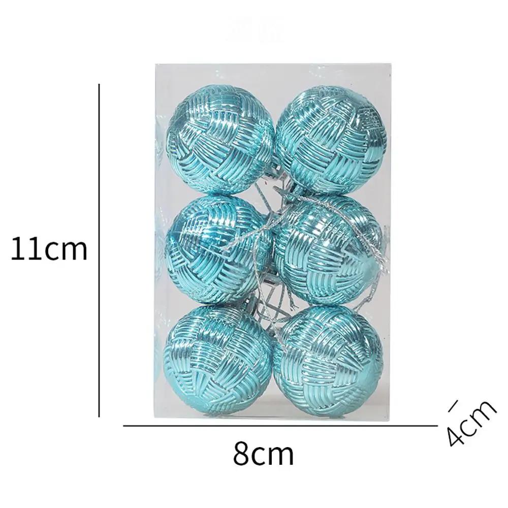 6pcs/Set 4CM Christmas Ball Ornaments Set Plastics Christmas Tree Pendant Decoration Merry Christmas Decoration Accessories