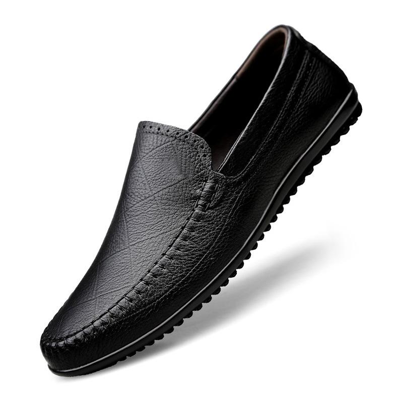 Men's shoes 2025 summer new fashion daily out one pedal simple lightweight lazy leather wear-resistant casual shoes