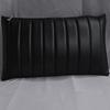 Real Lambskin Leather Cushion Cover Black Color Rectangle Vertical Stitching Pillow Cover | Indoor Outdoor Décor Couch Cover | Quilted Cover