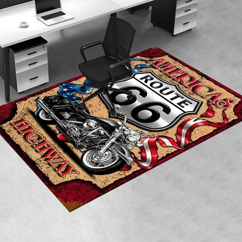 "Americas Route 66 Highway Metal Sign Motorcycle Decor"Office Mat Home Decor Office Desk Chair Rugs Chair Carpet for Office Chair Mat Gift F