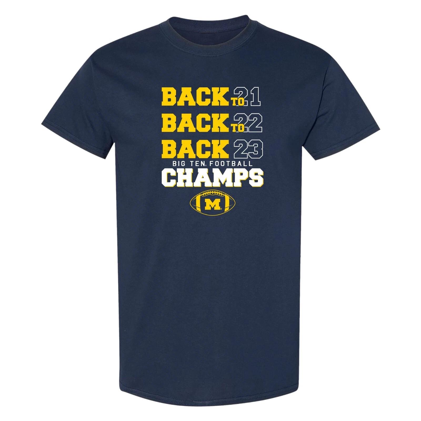 Michigan B2B2B Champs 23 Bold Stack T-Shirt - Navy 4XL
