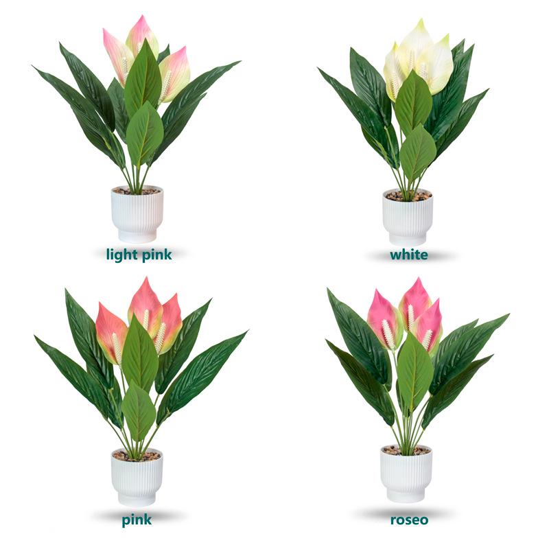 Künstliches Weißes Anthurium Blumenarrangement - Hochzeits- & Restaurant-Tischdekoration
