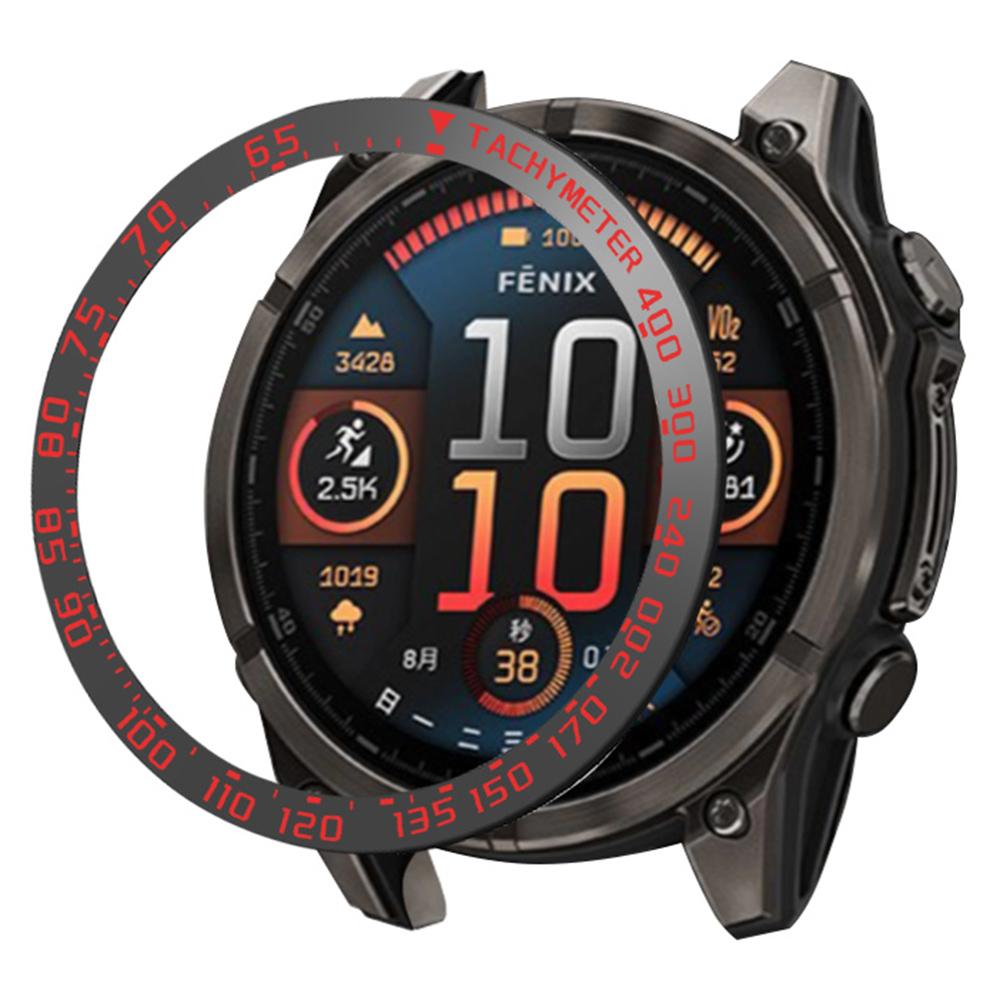 For Garmin Fenix 8 51mm/Tactix 8 51mm Stainless Steel Tachymeter Bezel Smart Watch Protective Ring