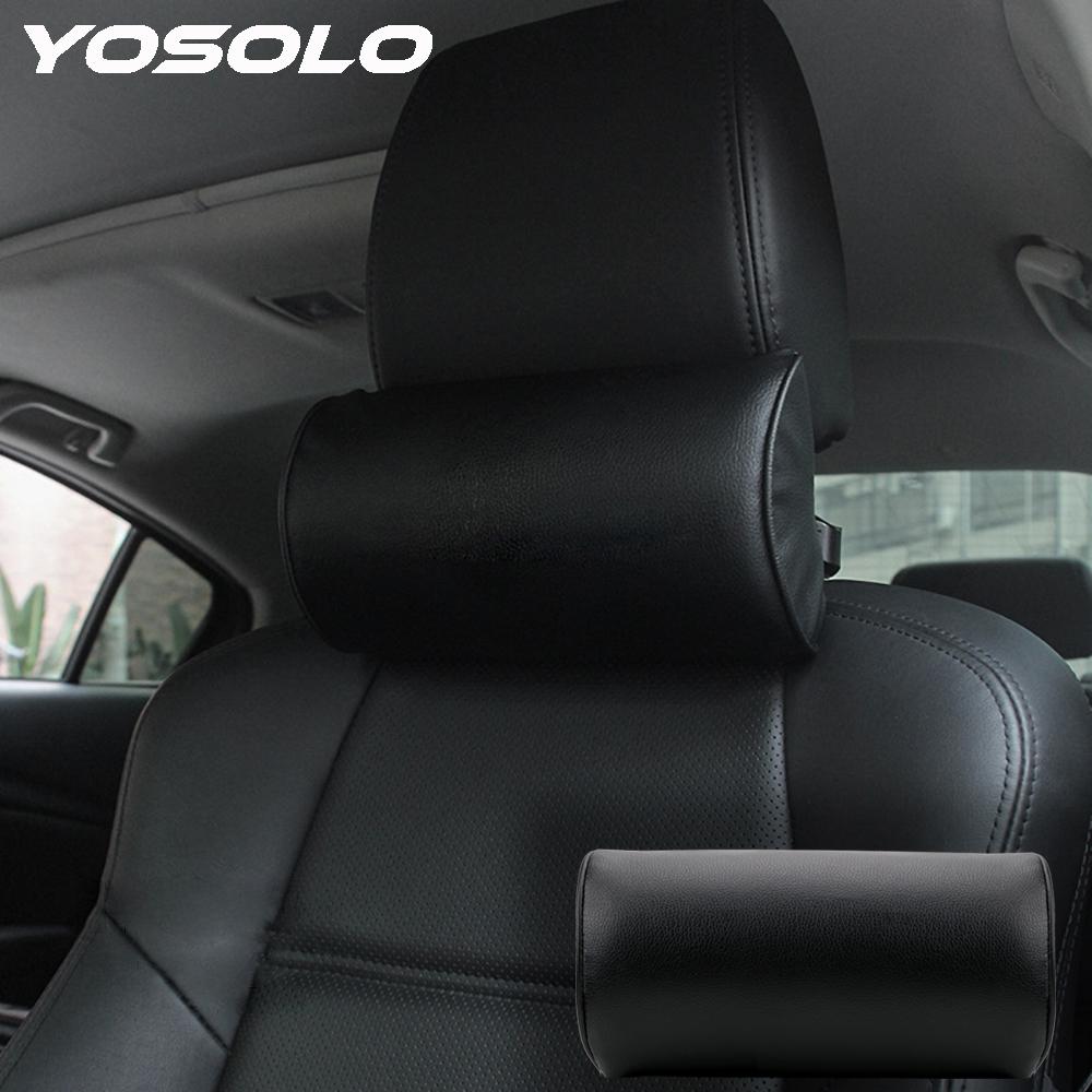 

YOSOLO PU Leather Head Support Pad Travelling Comfortable Car Seat Neck Pillow Auto Head Rest Cushion Neck