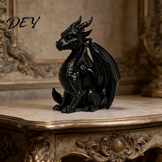 Décor de Créature Fantastique Réaliste Statue de Dragon Imprimée en 3D, Figurine Ailée, Sculpture Ornementale Créative Mythique pour Bureau à Domicile