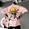 Plus Size One Piece Anime Printed Men and Women Tshirt Summer Casual Parent Child Top Fashion Harajuku Style Y2K Street Wear