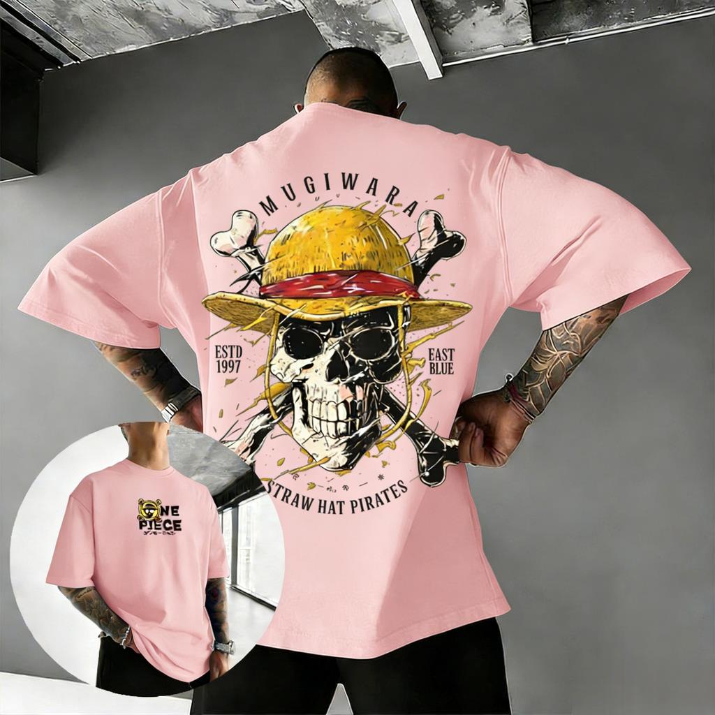 Plus Size One Piece Anime Printed Men and Women Tshirt Summer Casual Parent Child Top Fashion Harajuku Style Y2K Street Wear