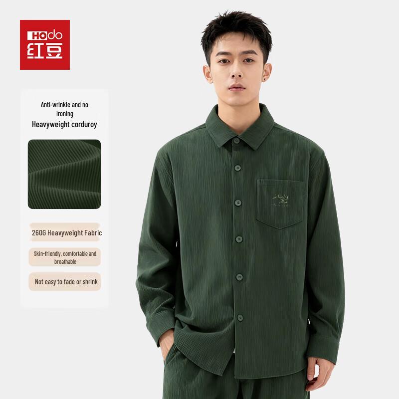 

Hodo Men s Anti-Wrinkle Corduroy Long-Sleeve Shirt XXL