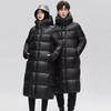 Couple's Matching Down Jackets - New Style Glossy Wash-Free Black & Gold Long-Length Oversized Knee-Length Thickened White Duck Down Coat