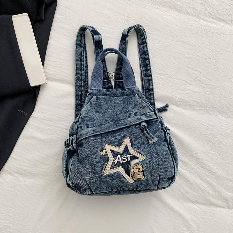 Denim Rucksack Damen Rucksack mit großer Kapazität