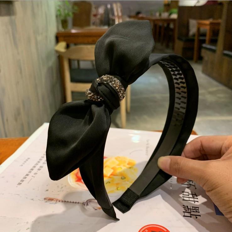 

Модная блестящая повязка на голову, обруч для волос для дам, большая повязка на голову с бантом, новинка, аксессуары для волос со стразами