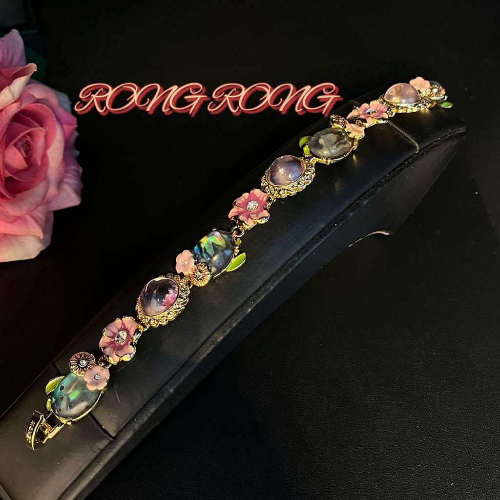 Medieval Vintage Jewelry High Quality Fairy Candy Color Flower Bracelet Summer Temperament Sweet Vintage Bracelet
