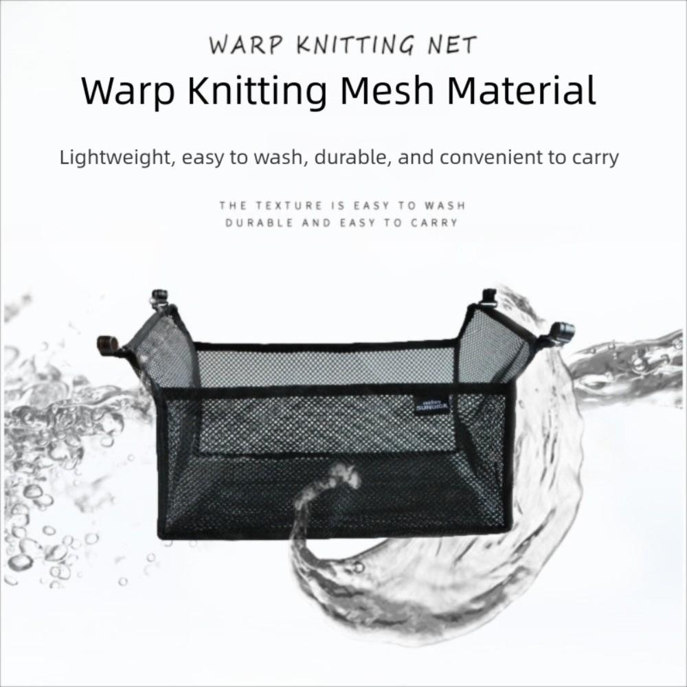 Portable Picnic Table Storage Net Bag Large Capacity Black Mesh Bag Outdoor