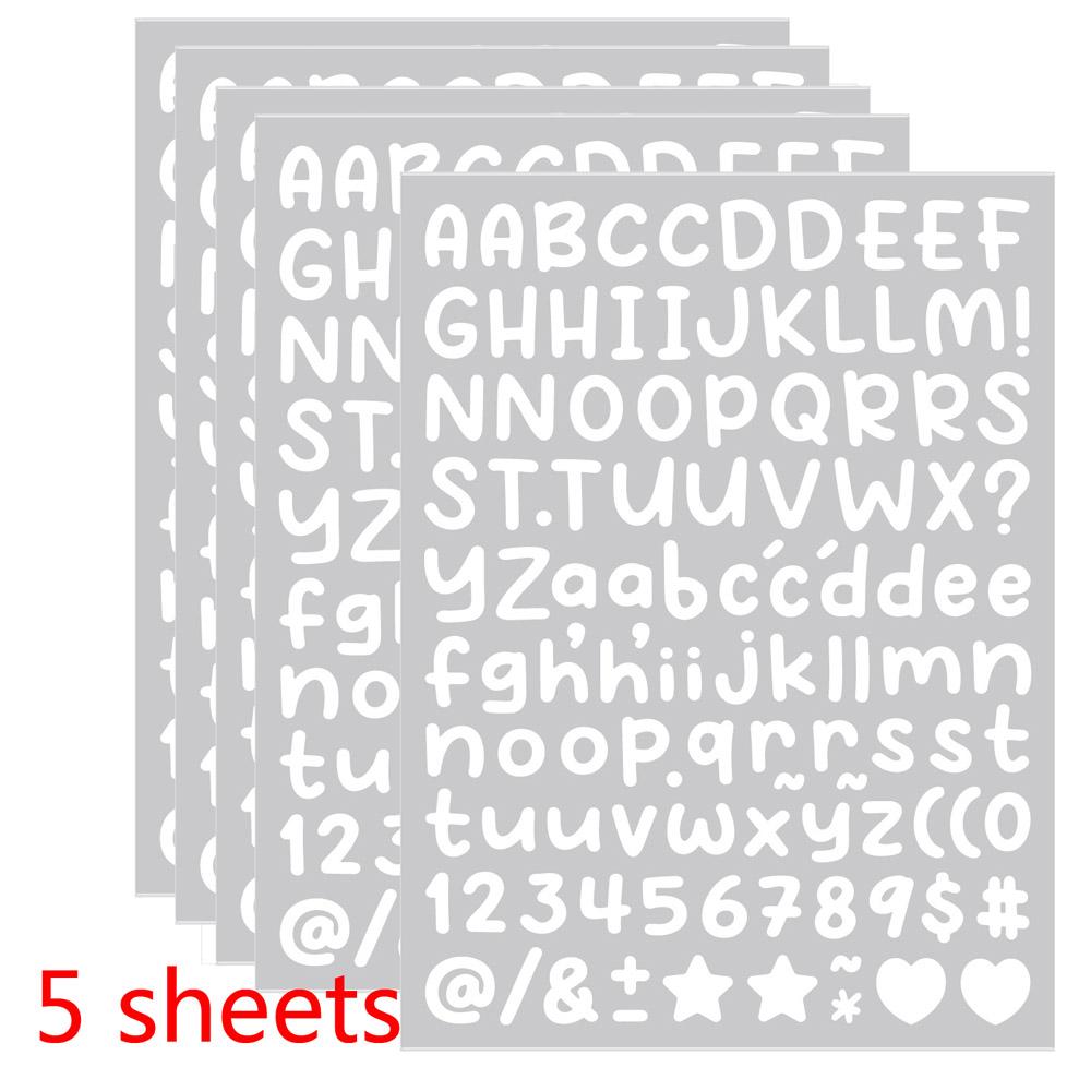0.5 Inch 5 Sheets Small Letter Stickers Number Alphabet Sticker for Stationery Scrapbook Grad Cup Mug DIY Crafts Art Making