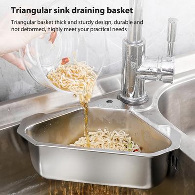 Stainless Steel Sink Strainer Basket Hangs On Faucet Fits All Sink Kitchen Tool for Kitchen Sink for Bathroom Soap Box Organizer