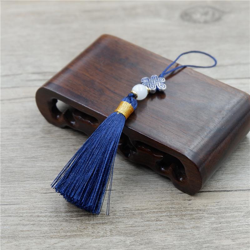 Mini Small Chinese Knot Fringed Ear, Chinese Wind Hand Bookmark Case Hanging Ear Accessories Pendant Small Fringed Pendant