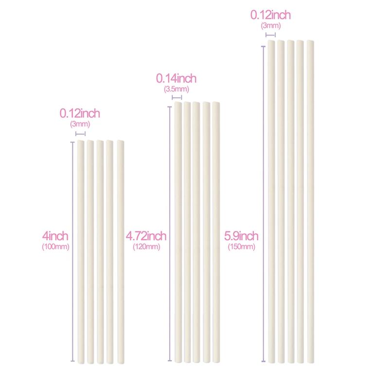 100Pcs Chocolate White Paper Lollipop Stick Great Reusable Candy Dessert Bakeware Kitchen Dining Bar Home Garden Candy Decor